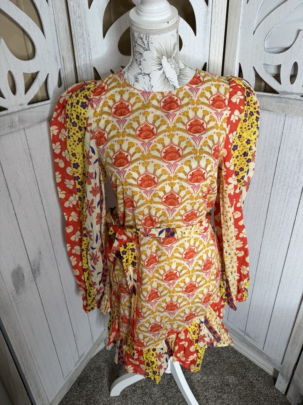 Never Fully Dressed Colorful Floral Dress NWT Eclectic Boho Gypsy Size US 6